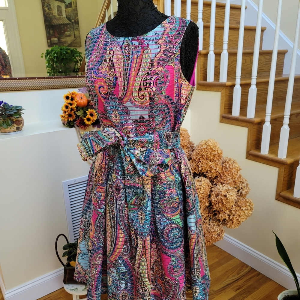 Multi-Colored & Patterned Dress - image 2